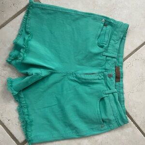 Women's Teal Denim Shorts
